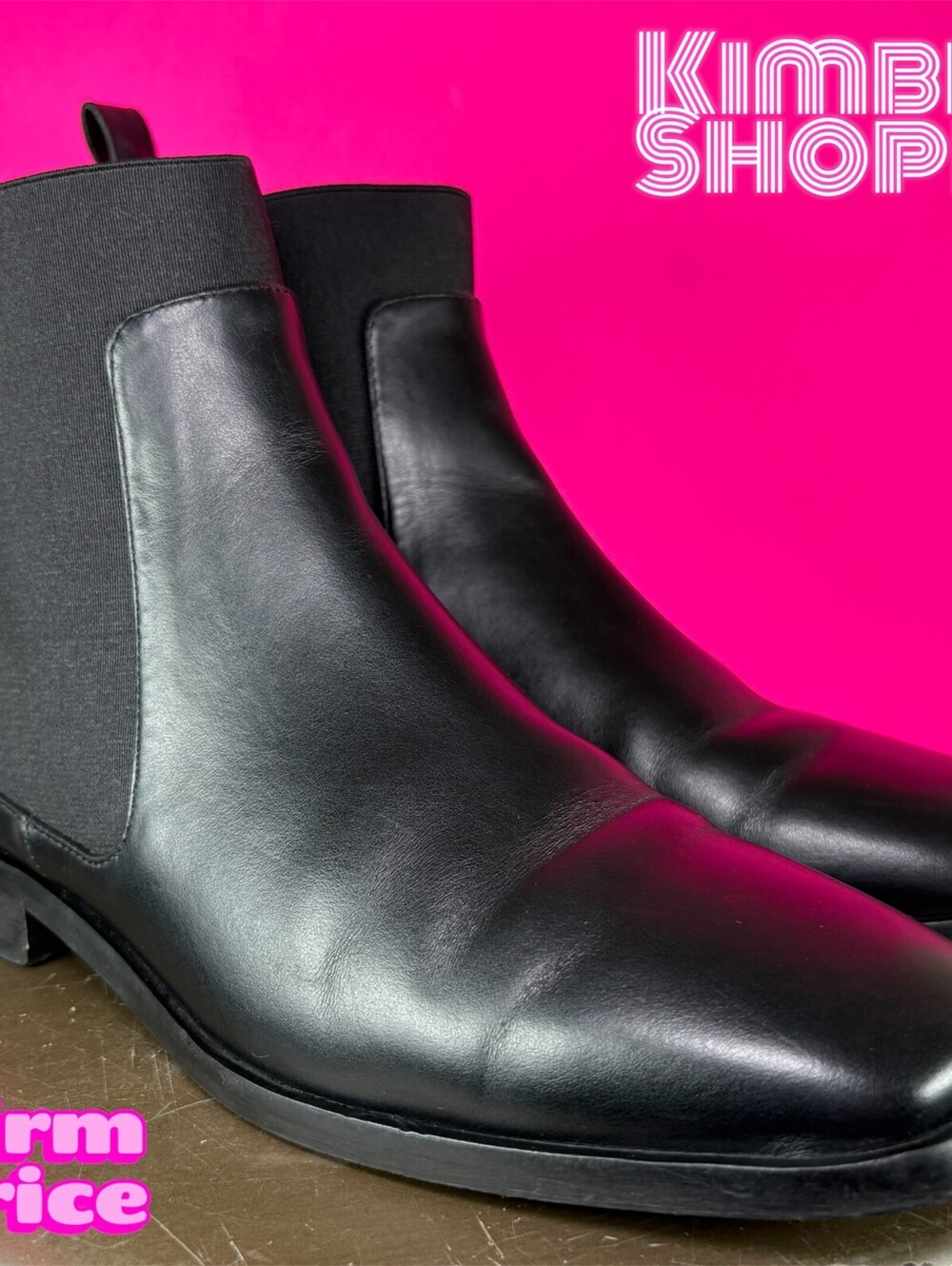 Everlane The Italian Black Leather Square Toe Chelsea Boot US 7.5 EU 38